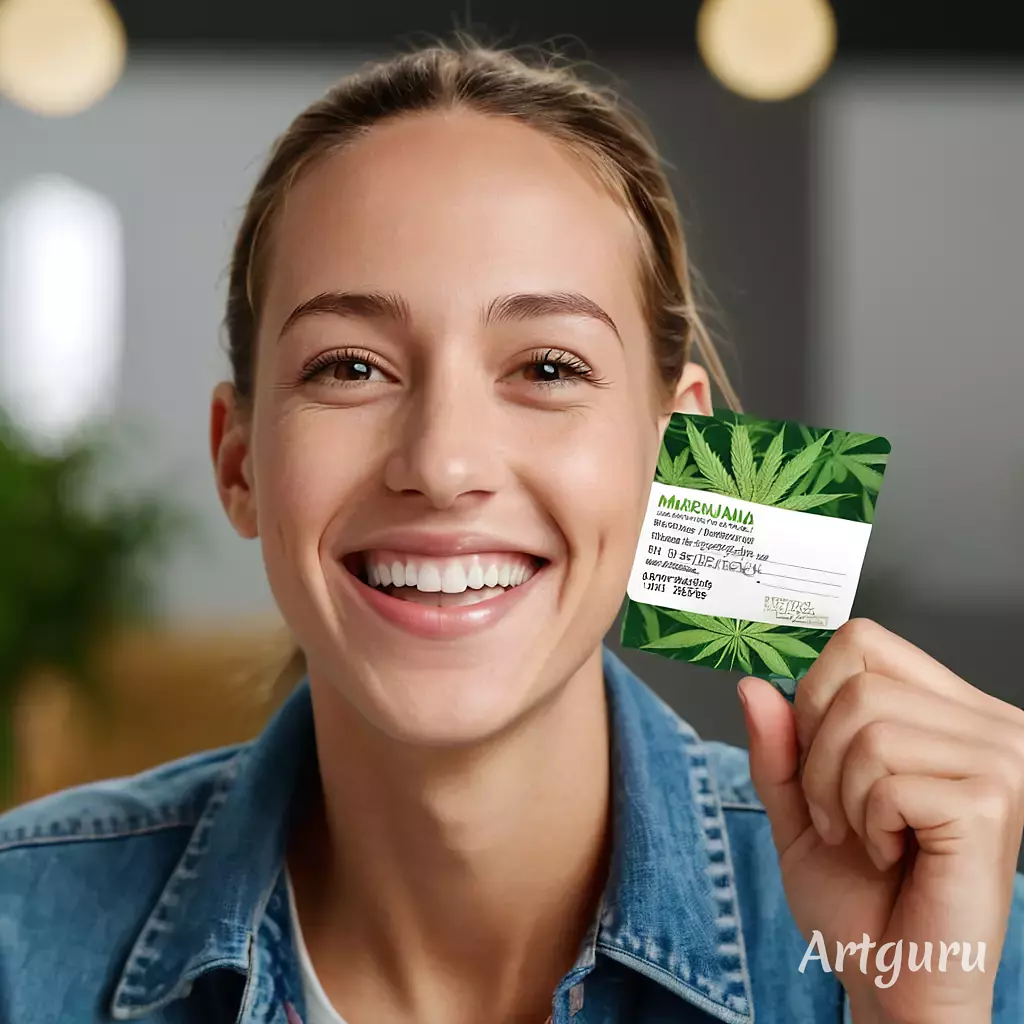 A person being happy after getting a Marijuana Card